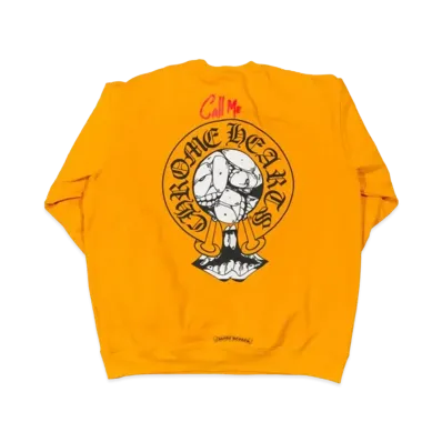 Chrome Hearts Matty Boy Call Me Crewneck Sweatshirt "Yellow"