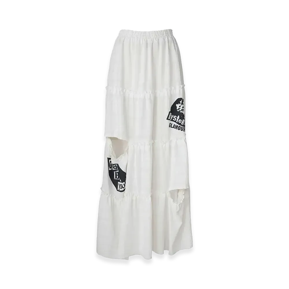HYSTERIC GLAMOUR Hysteric Typical Girls Tiered Skirt "White"