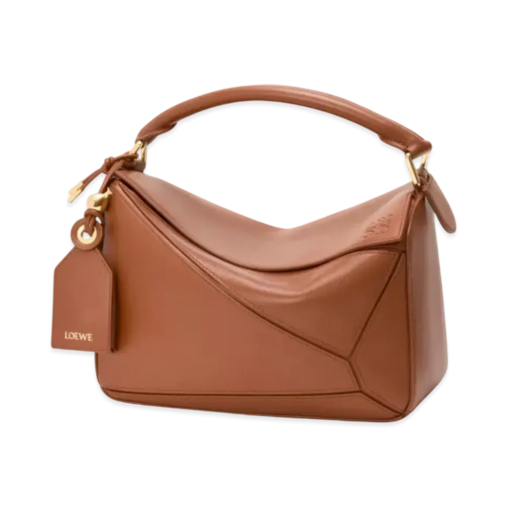 LOEWE Small Featherlight Puzzle Bag in Nappa Lambskin "Pecan"