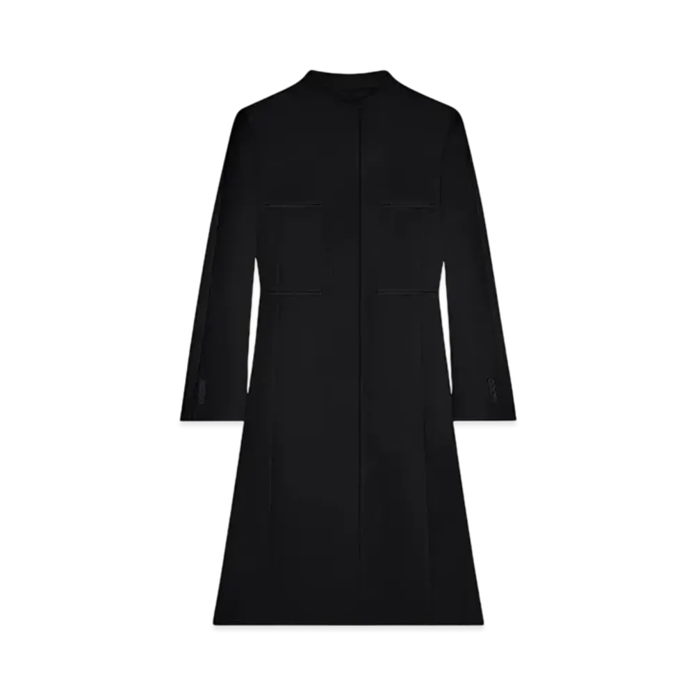 Courreges Officer Collar Heritage Crepe Coat "Black"
