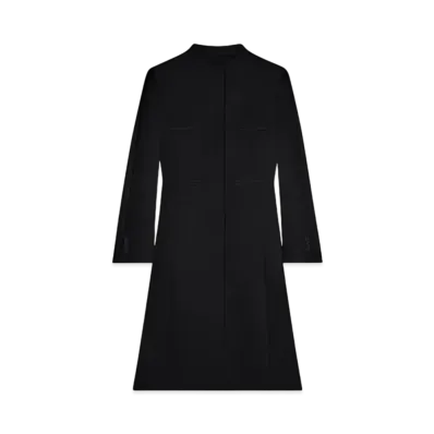 Courreges Officer Collar Heritage Crepe Coat "Black"