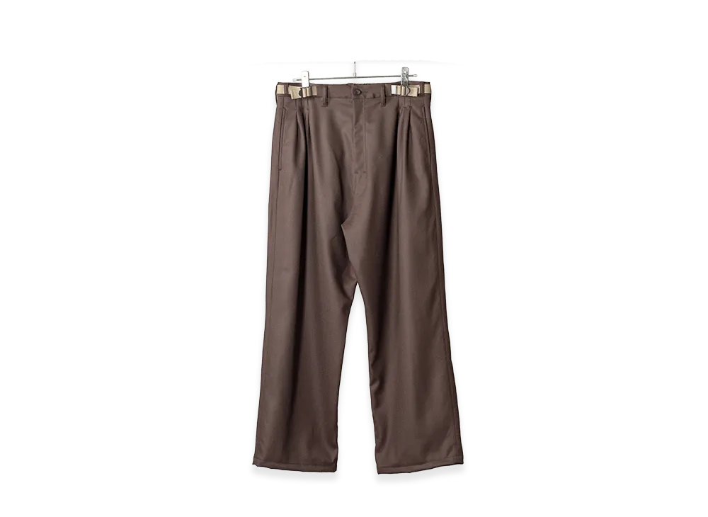 ANCELLM Belted Wool Slacks "Brown"