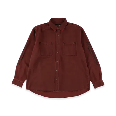WIND AND SEA Over Dyed Denim Shirt "Red"