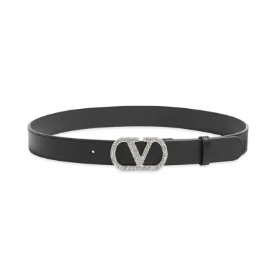 Valentino Women's Belt H 30 V Logo Signature "Black"