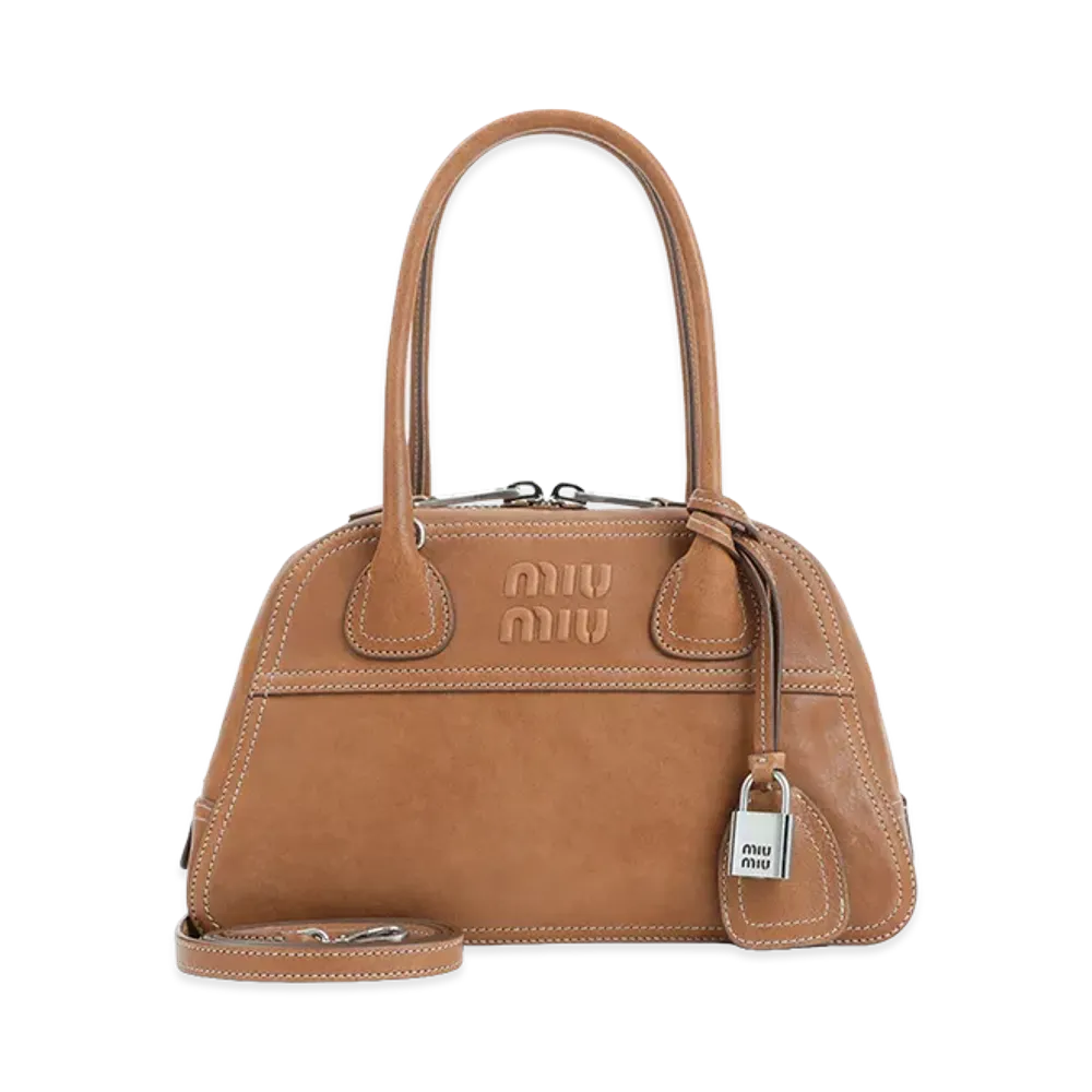 MIU MIU Women's Vivian Nappa Shoulder Bag "Camel"