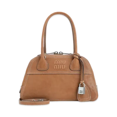 MIU MIU Women's Vivian Nappa Shoulder Bag "Camel"