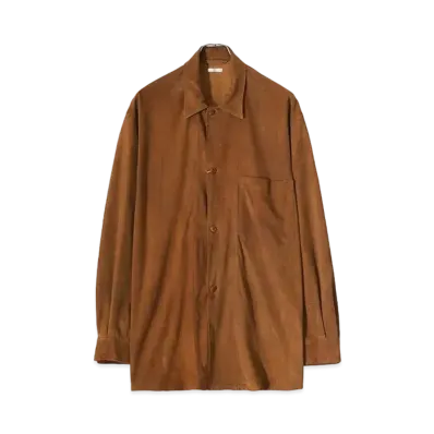 COMOLI Suede Shirt Jacket "Brown"