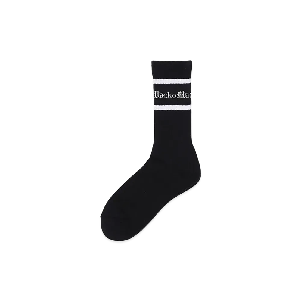 WACKO MARIA Logo Jacquard Socks "Black/White"