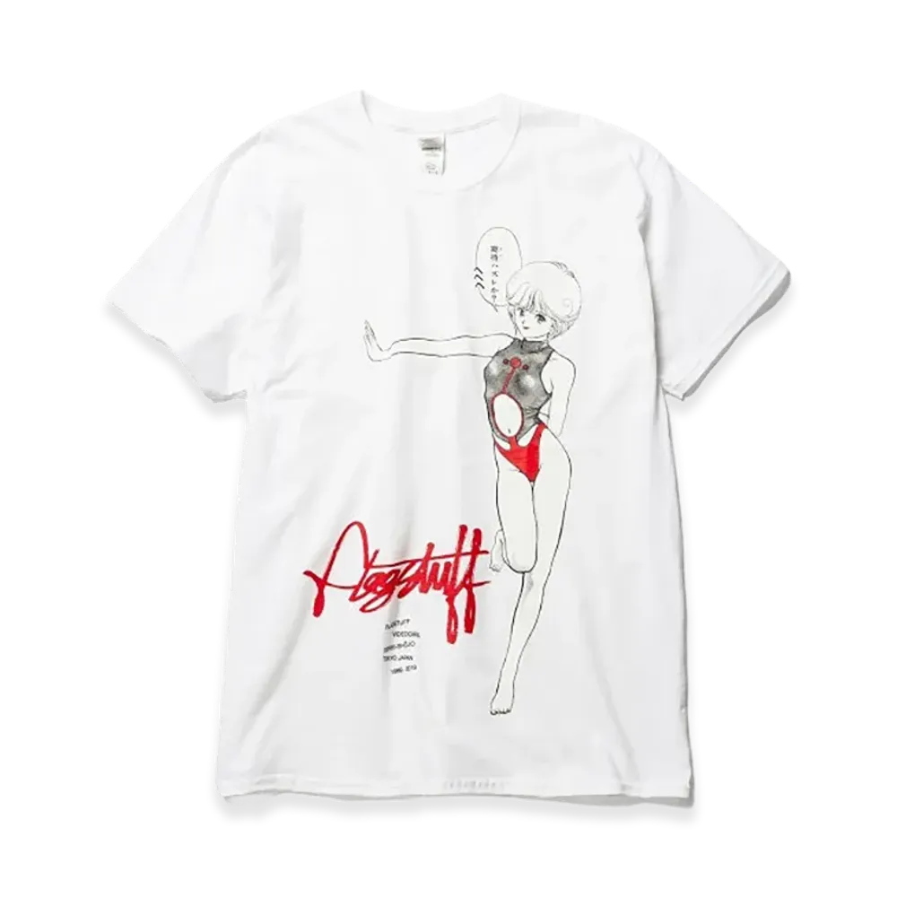 F-LAGSTUF-F x VIDEO GIRL "Hehehe" Tee "White"