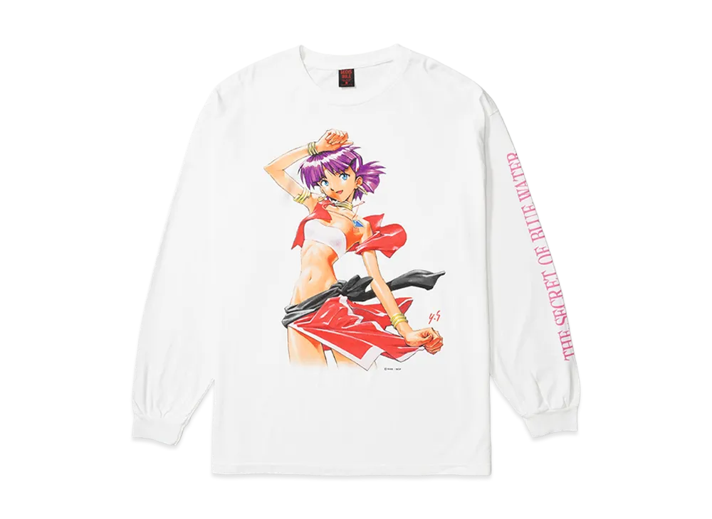 Geeks Rule x The Secret Of Blue Water 15 Silkscreen Printing L/S T Shirt vol.01 "NADIA" "White"