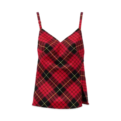 Alexander McQUEEN Tartan Backdrop Top "Red"