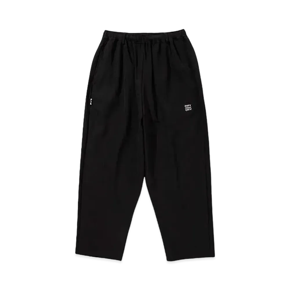CITY COUNTRY CITY Embroiderd Logo Strech Easy Pants "BLACK"