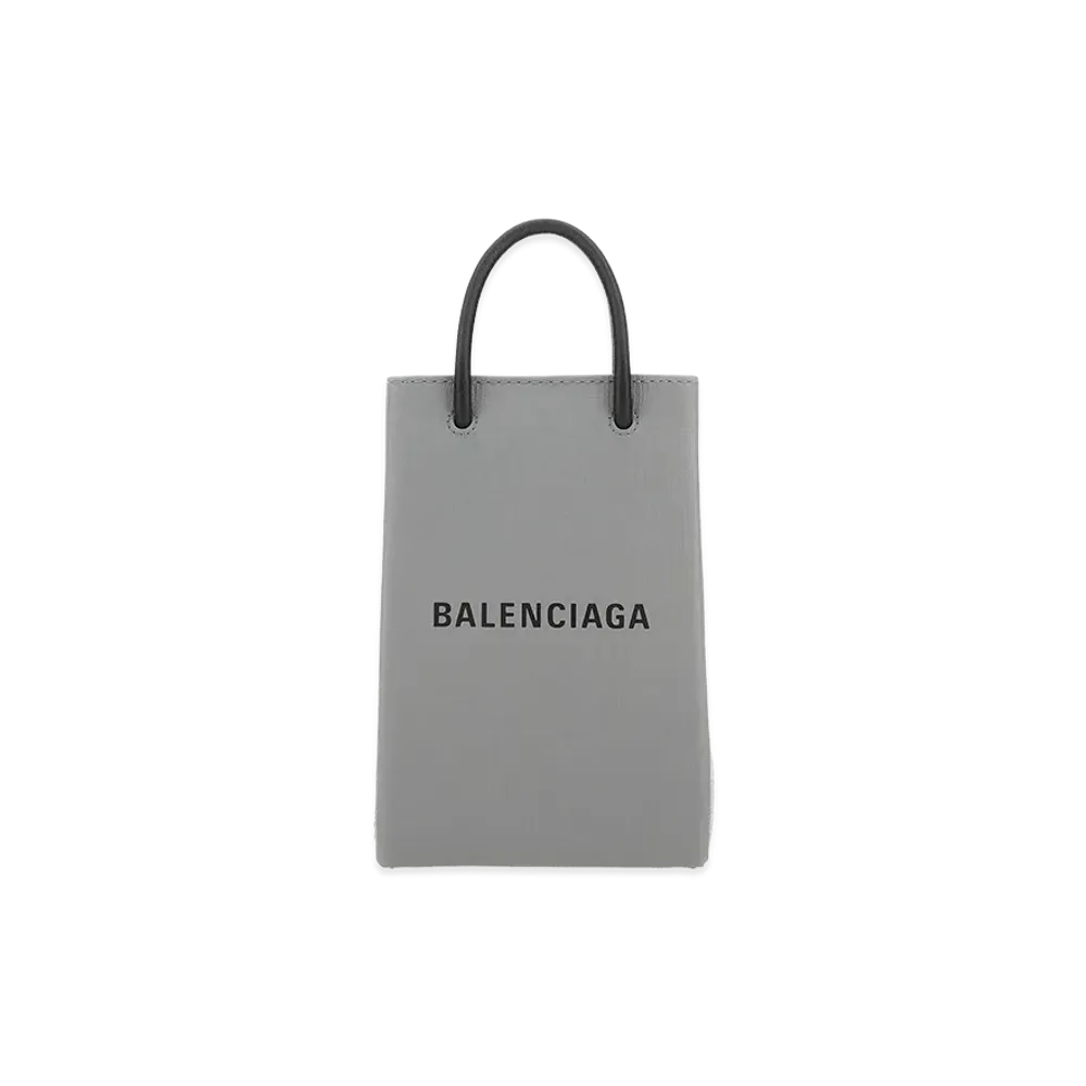 BALENCIAGA Women's Leather Phone Case "Grey"