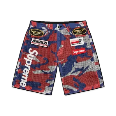 Supreme x Vanson Leathers Cordura Mesh Short "Red Camo"