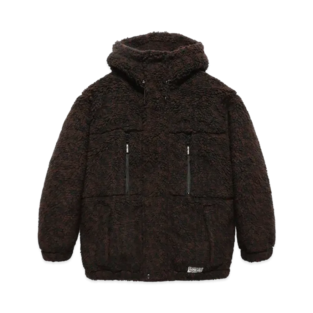 WACKO MARIA Leopard BOA FLEECE HOODED JACKET "Dark Brown"