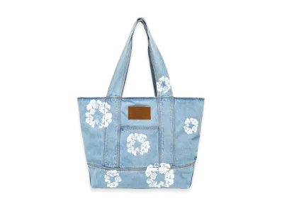 DENIM TEARS Cotton Wreath Light Wash Denim Tote Bag "Light Wash"