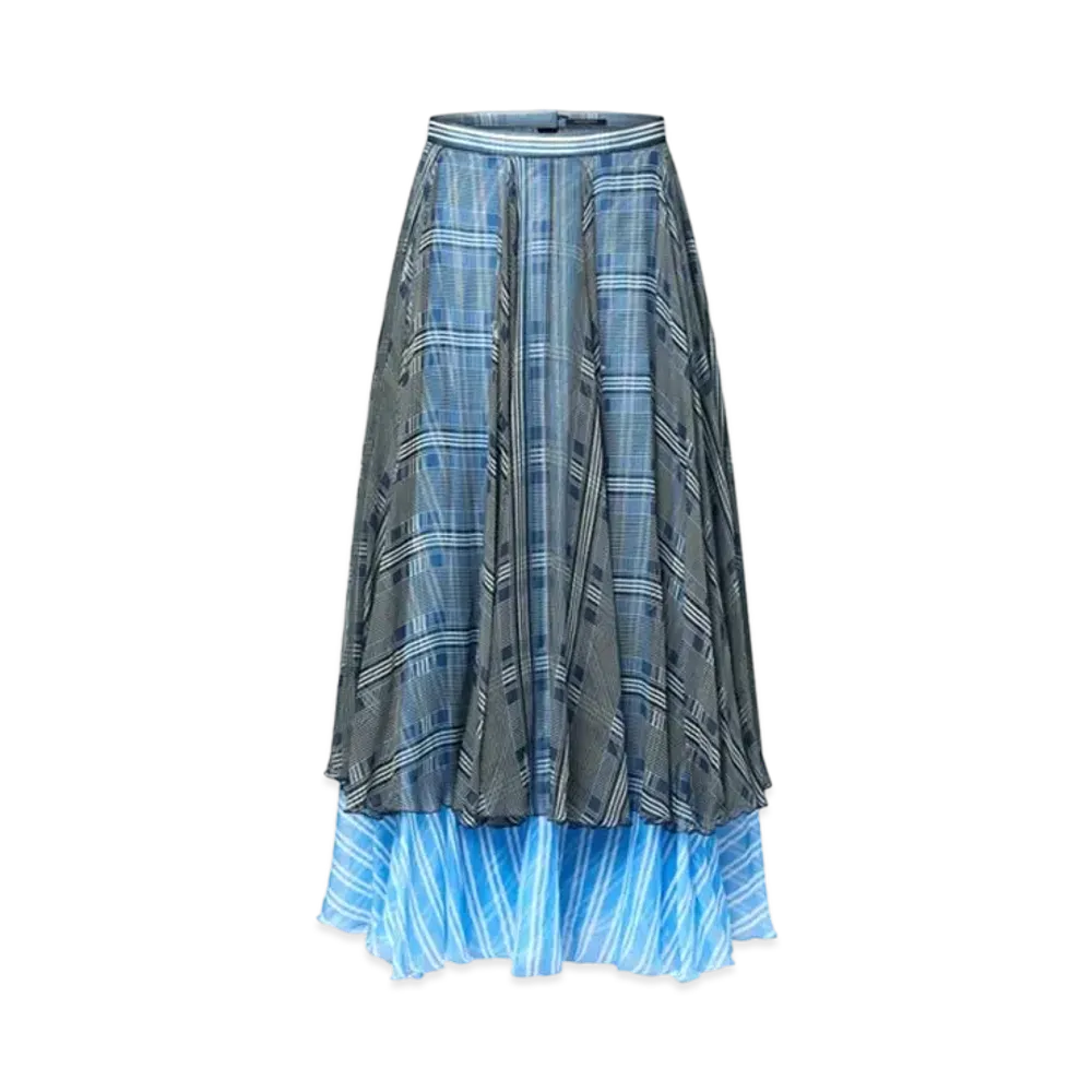 Louis Vuitton Graphic Tiered Skirt "Marine"