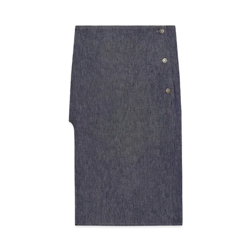 Courreges Centered Pocket Denim Skirt "Dark Heather Grey"
