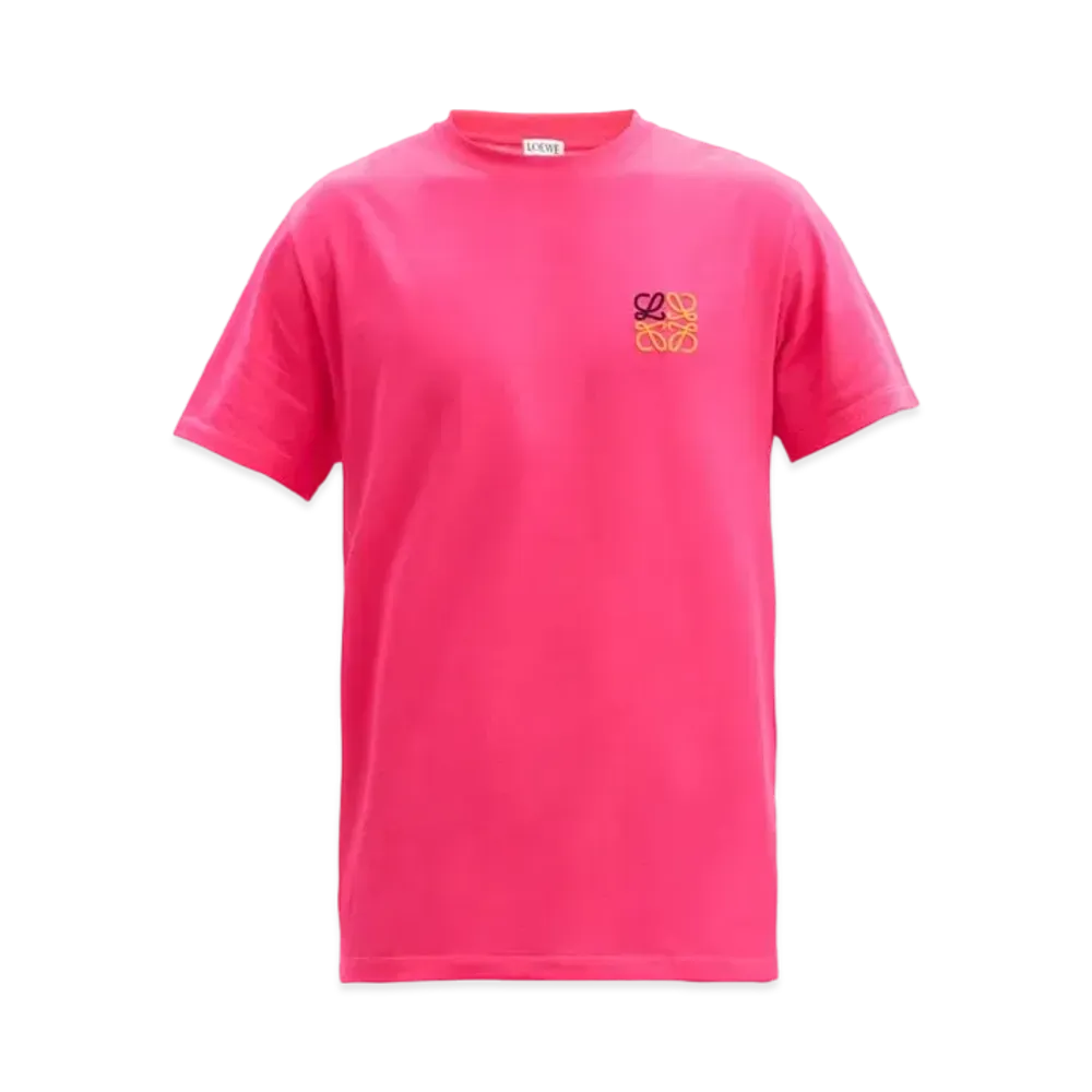 LOEWE Anagram T-shirt In Cotton "Fluo Pink"