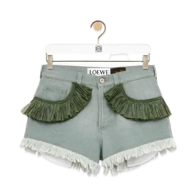 LOEWE Shorts In Denim "Khaki Green"
