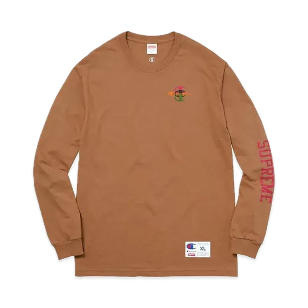 Supreme x Champion Stacked C L/S Tee "Rust"
