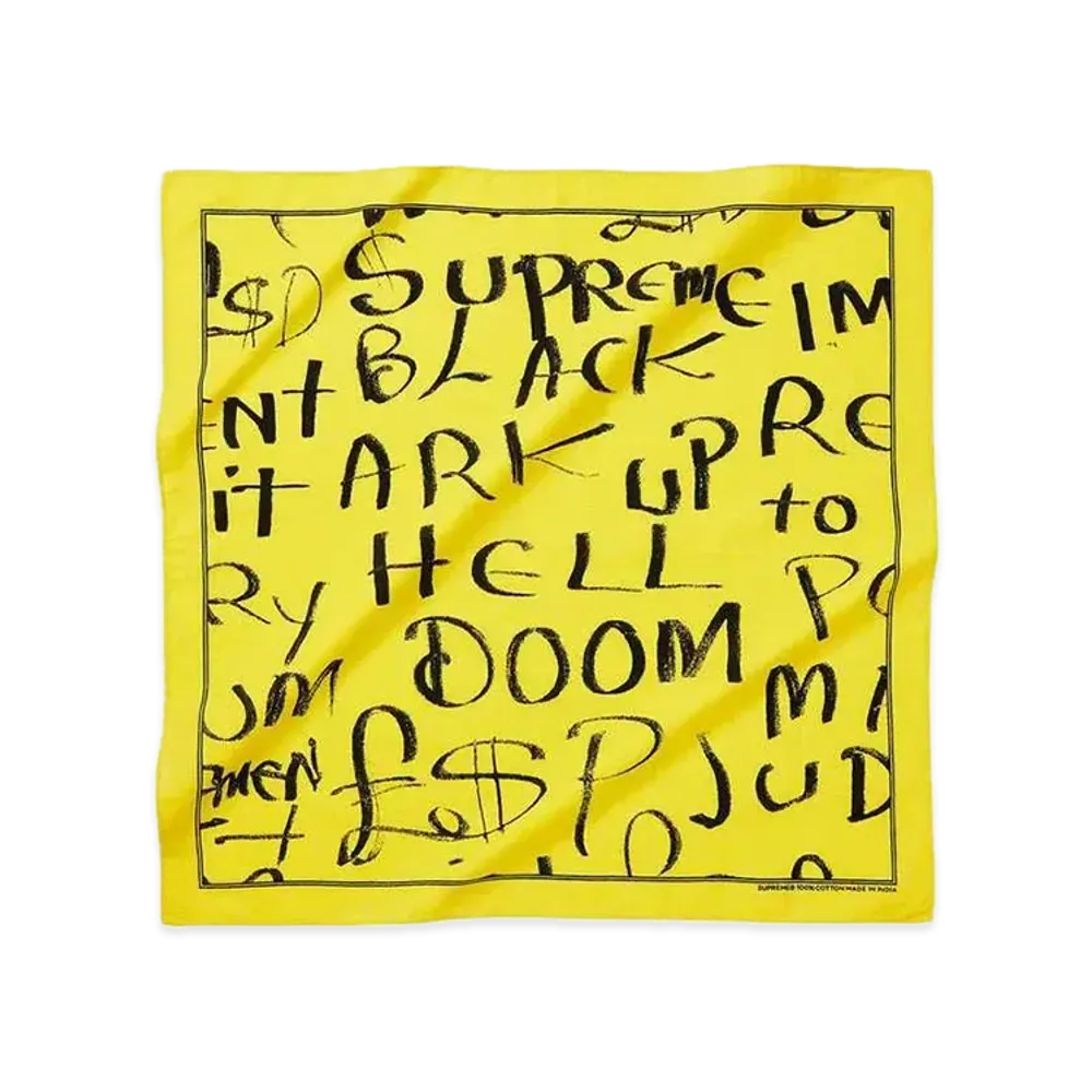 Supreme Black Ark Bandana "Fluorescent Yellow"