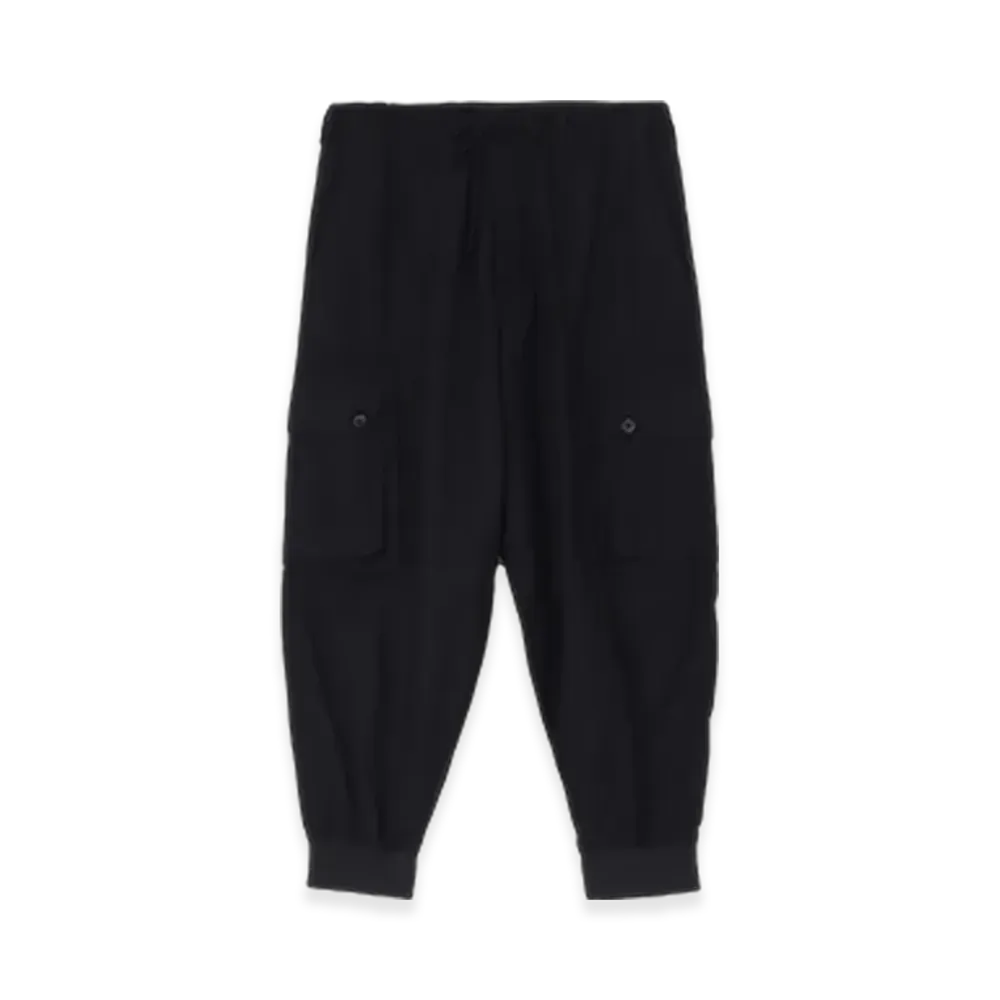Ground Y Cotton Twill Standard Ribbed Hem Cargo "Black"