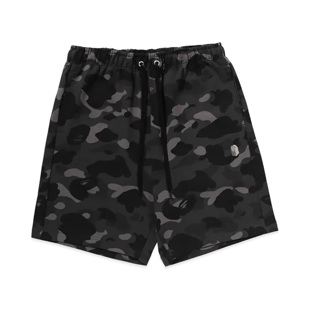 A BATHING APE Metal Ape Head Relaxed Fit Sweat Shorts "Black"