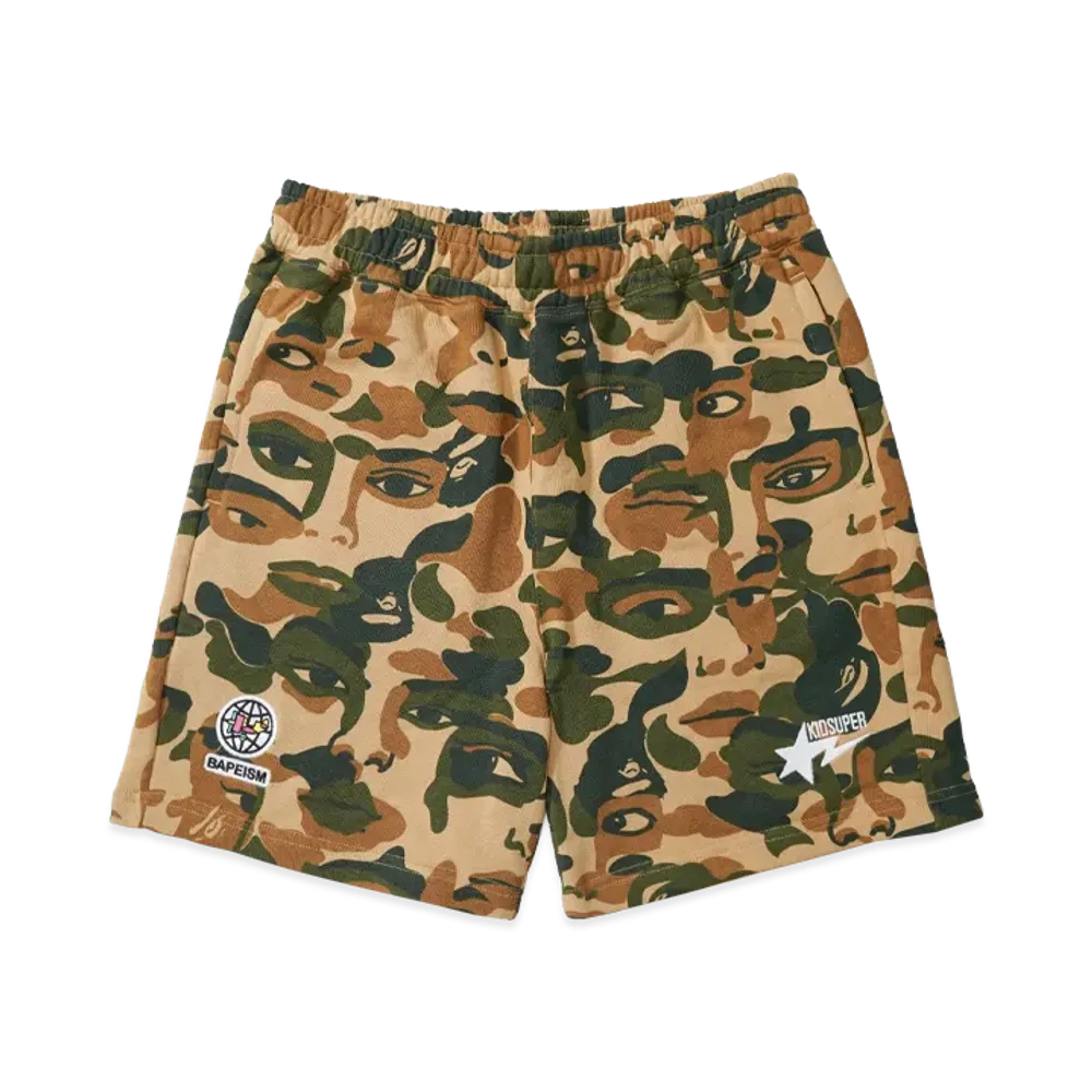 A BATHING APE Bape x Kidsuper Camo Sweat Shorts "Green"