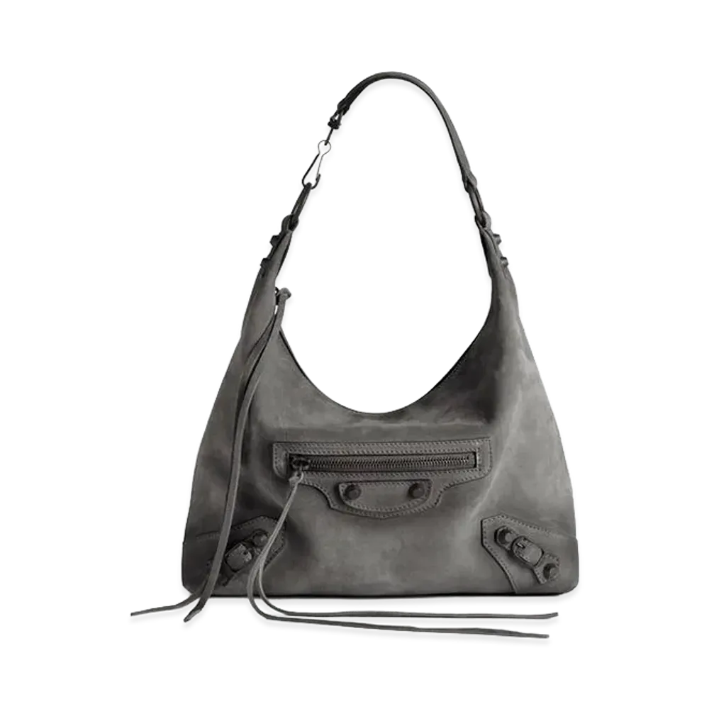 BALENCIAGA Women's Le City Hobo Bag Small "Storm Grey"