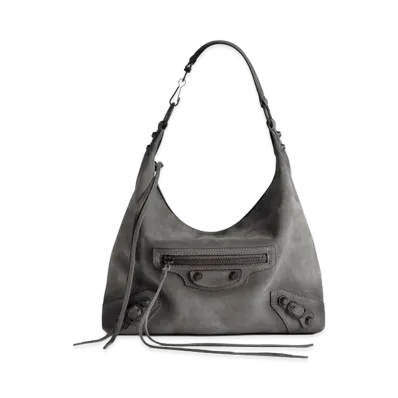 BALENCIAGA Women's Le City Hobo Bag Small "Storm Grey"