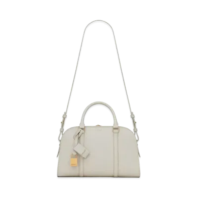 Saint Laurent Lock Baby Duffle In Smooth Leather "Vintage White"