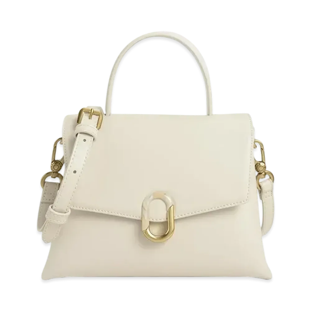 CHARLES & KEITH Stone Embellished Handle Bag "Cream"