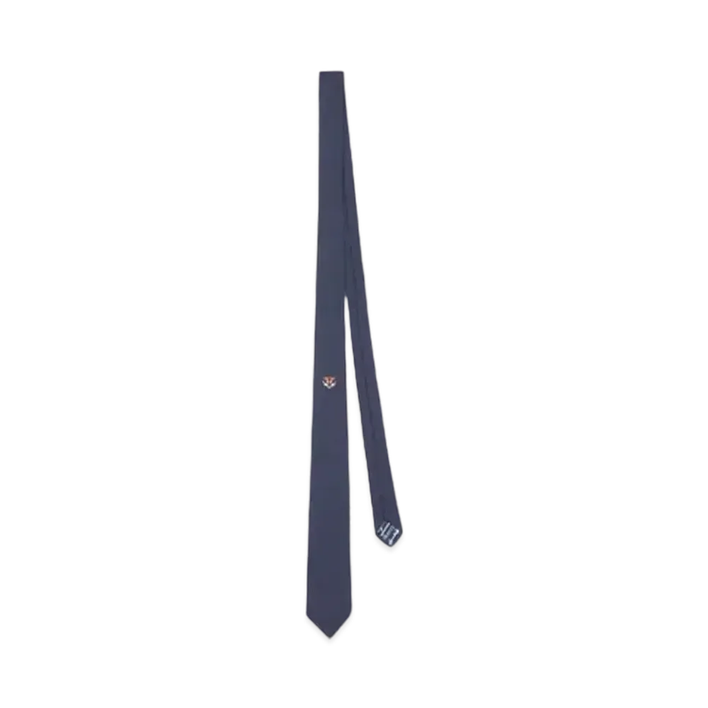 KENZO 'STAMP' Silk Tie "Midnight Blue"