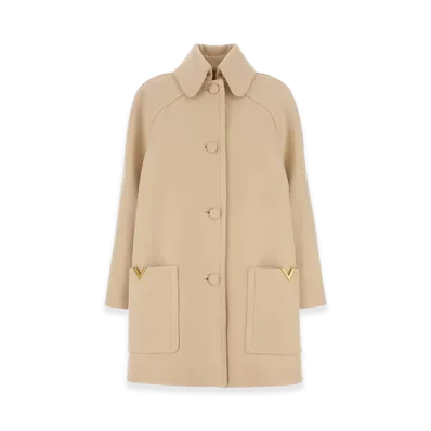 Valentino Women's Virgin Wool Long Coat "Beige"