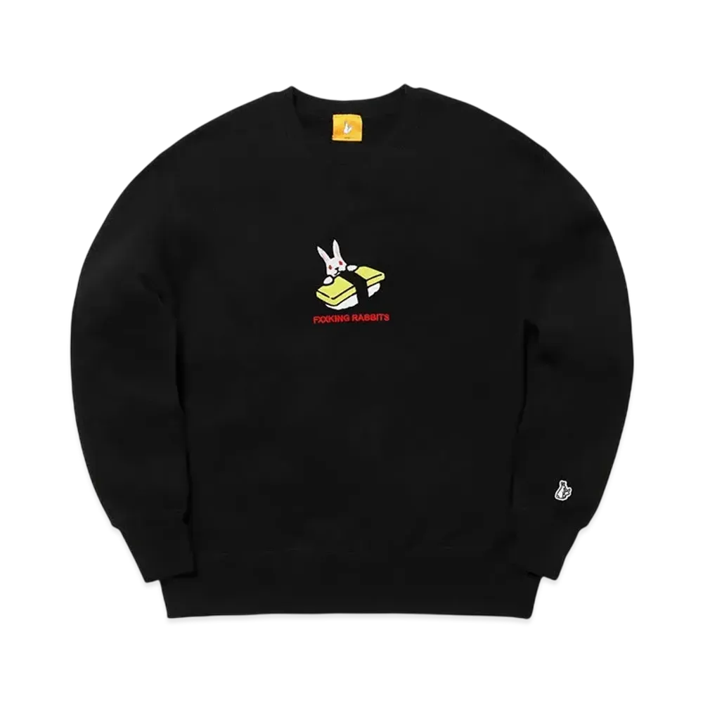 FR2 Embroidery Egg Sushi Rabbit Sweatshirt "Black"