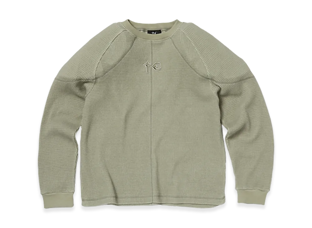THUG CLUB Bulk Shoulder Waffle Long Sleeve "Khaki"