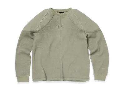 THUG CLUB Bulk Shoulder Waffle Long Sleeve "Khaki"