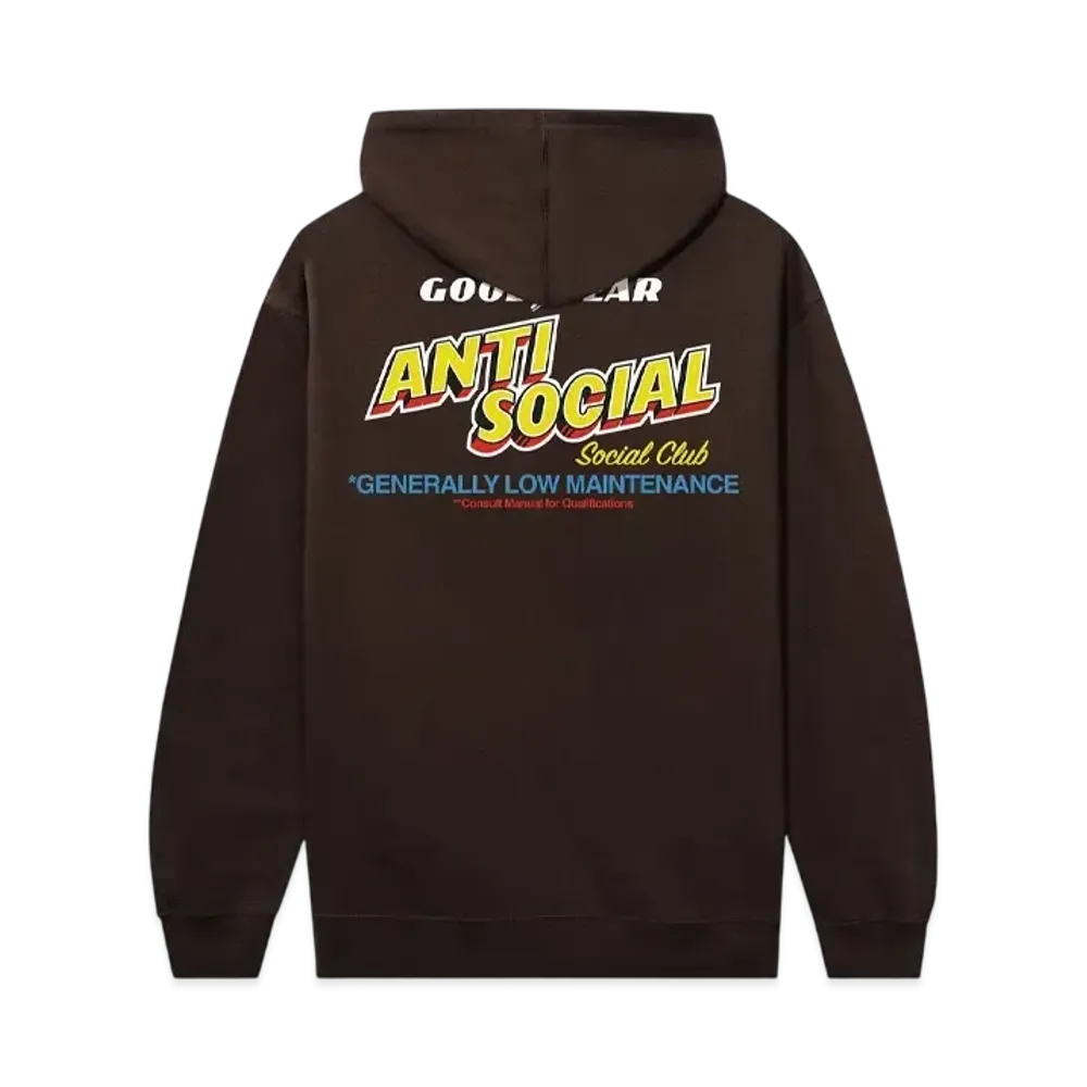 ANTI SOCIAL SOCIAL CLUB x Goodyear Generally Low Maintenance Hoodie "Brown"