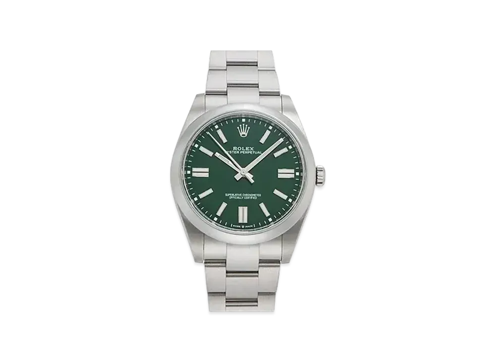 ロレックス オイスターパペチュアル 39 グリーン文字盤 114300
