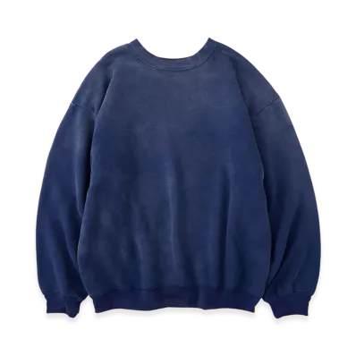 NICENESS Navarro Distressed Double-Front Crewneck Sweatshirt "Navy"