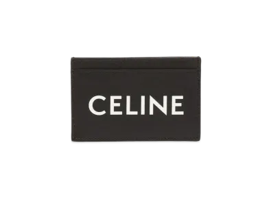 CELINE Card Holder In Smooth Calfskin With Celine Print "Black"