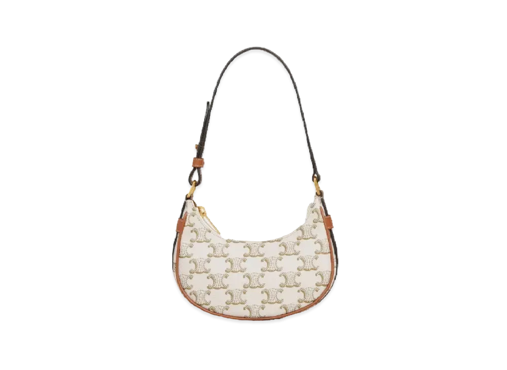 CELINE Mini Ava In Triomphe Canvas And Calfskin "White/Tan"