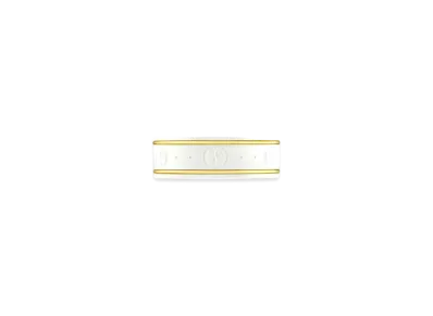 GUCCI Icon Ring With Yellow Gold Interlocking G "White"