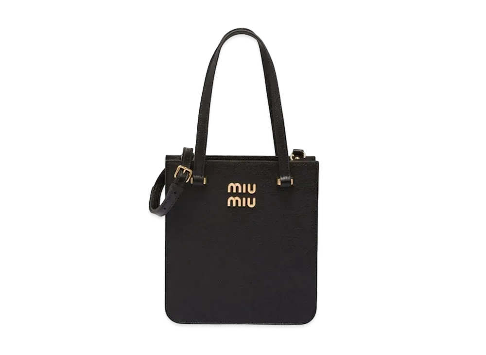 MIU MIU Madras Leather Handbag "Black"
