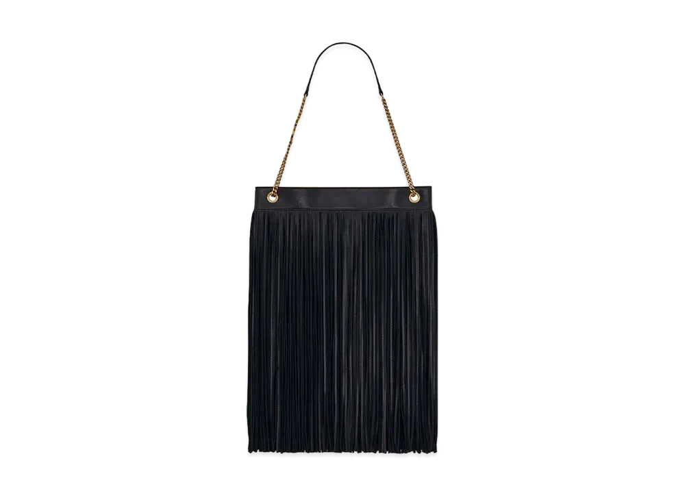 SAINT LAURENT Grace Large Hobo Bag In Lambskin And Suede "Black"