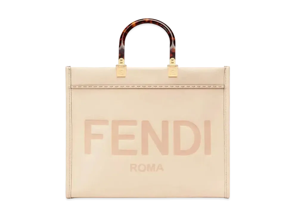 FENDI Sunshine Medium Leather Shopper "Pink"