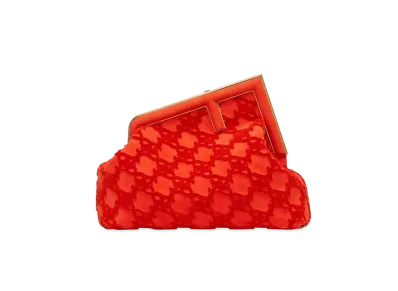 FENDI First Medium Suede Bag "Red"