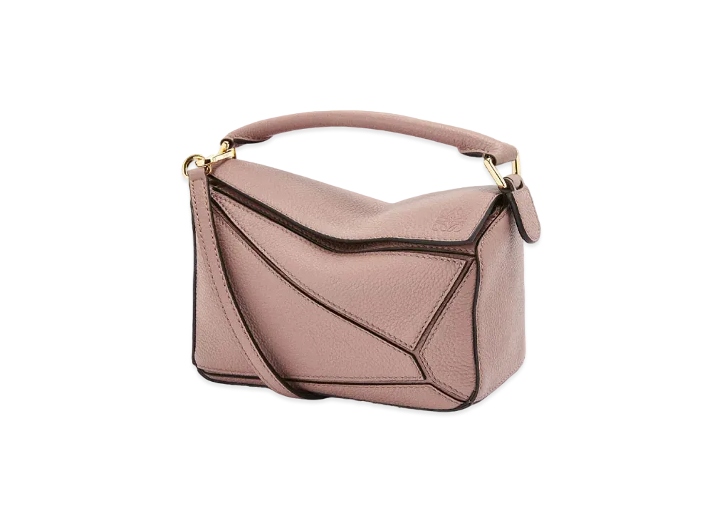 LOEWE Mini Puzzle Bag In Soft Grained Calfskin "Dark Blush"