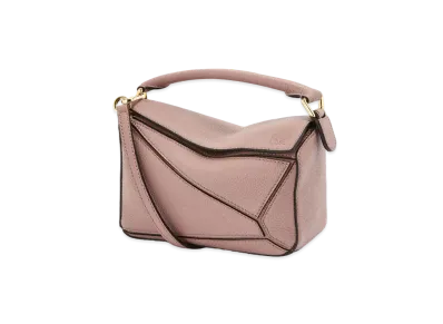 LOEWE Mini Puzzle Bag In Soft Grained Calfskin "Dark Blush"